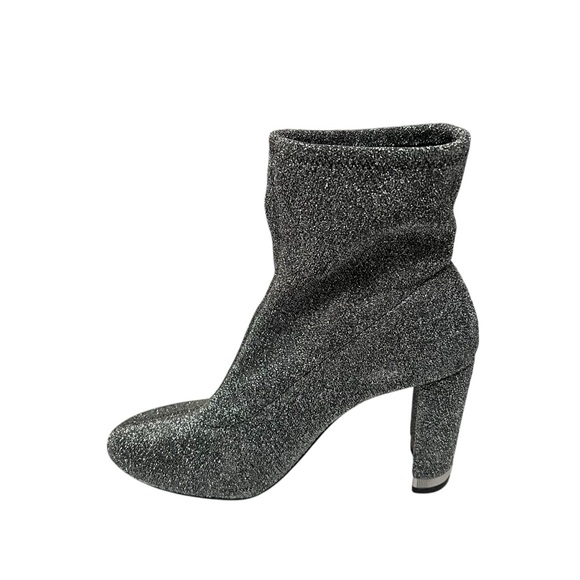 Michael Kors Mandy Sock Booties Women’s 9M Silver Stretch-Knit Ankle Boots - Picture 4 of 11